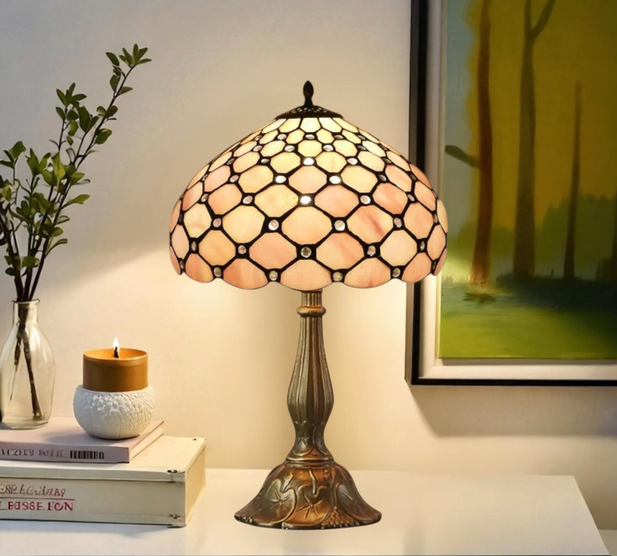 CDH 12" Tiffany Table Lamp (12021F)
