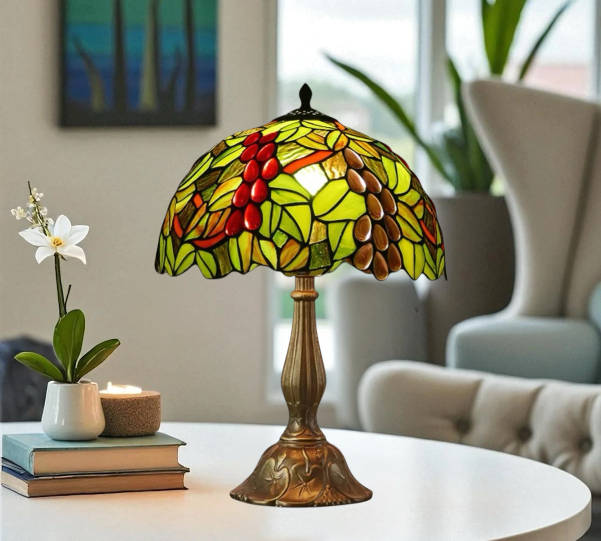 CDH 12" Tiffany Table Lamp (16059ASB)
