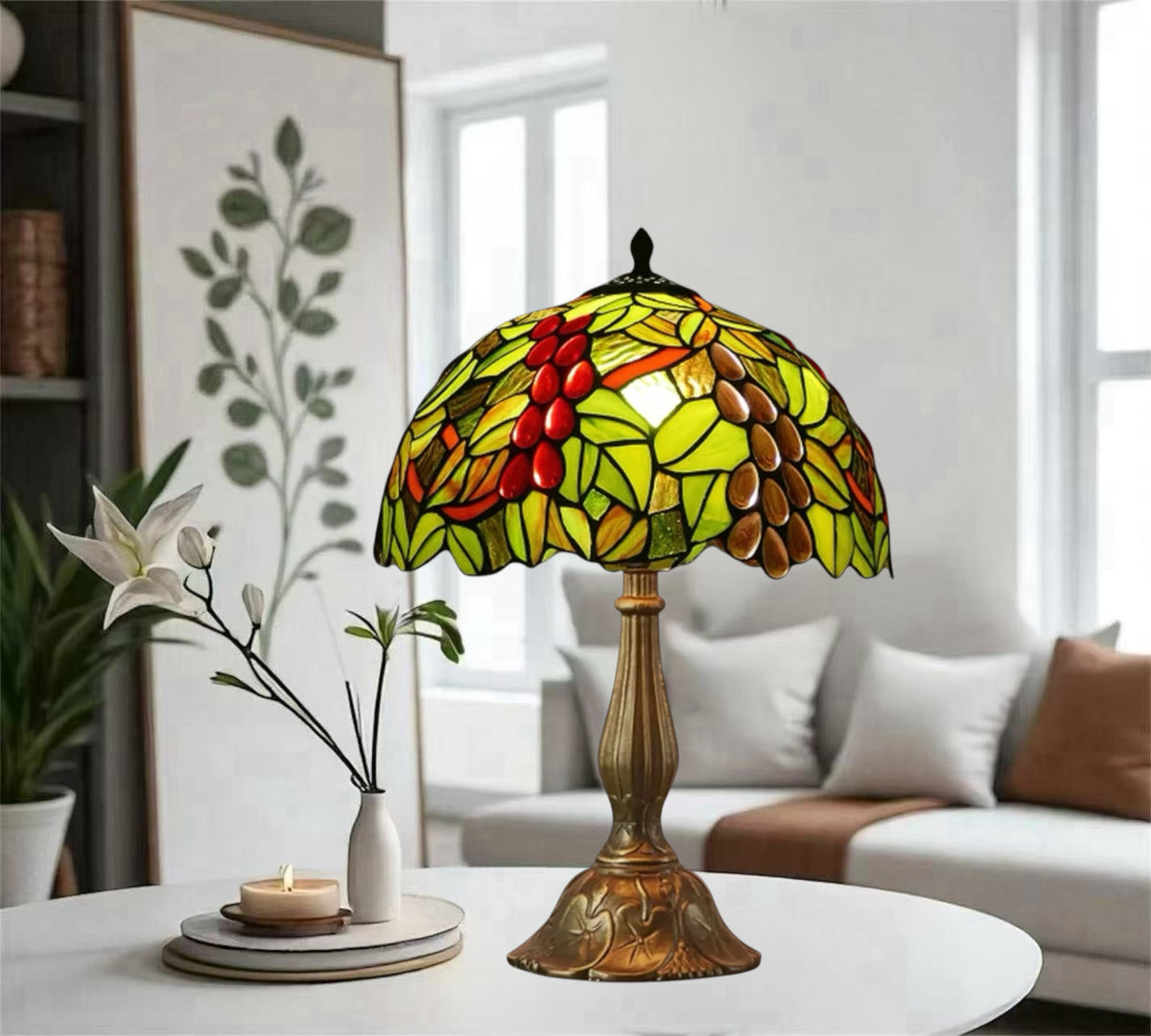 CDH 12" Tiffany Table Lamp (16059ASB)