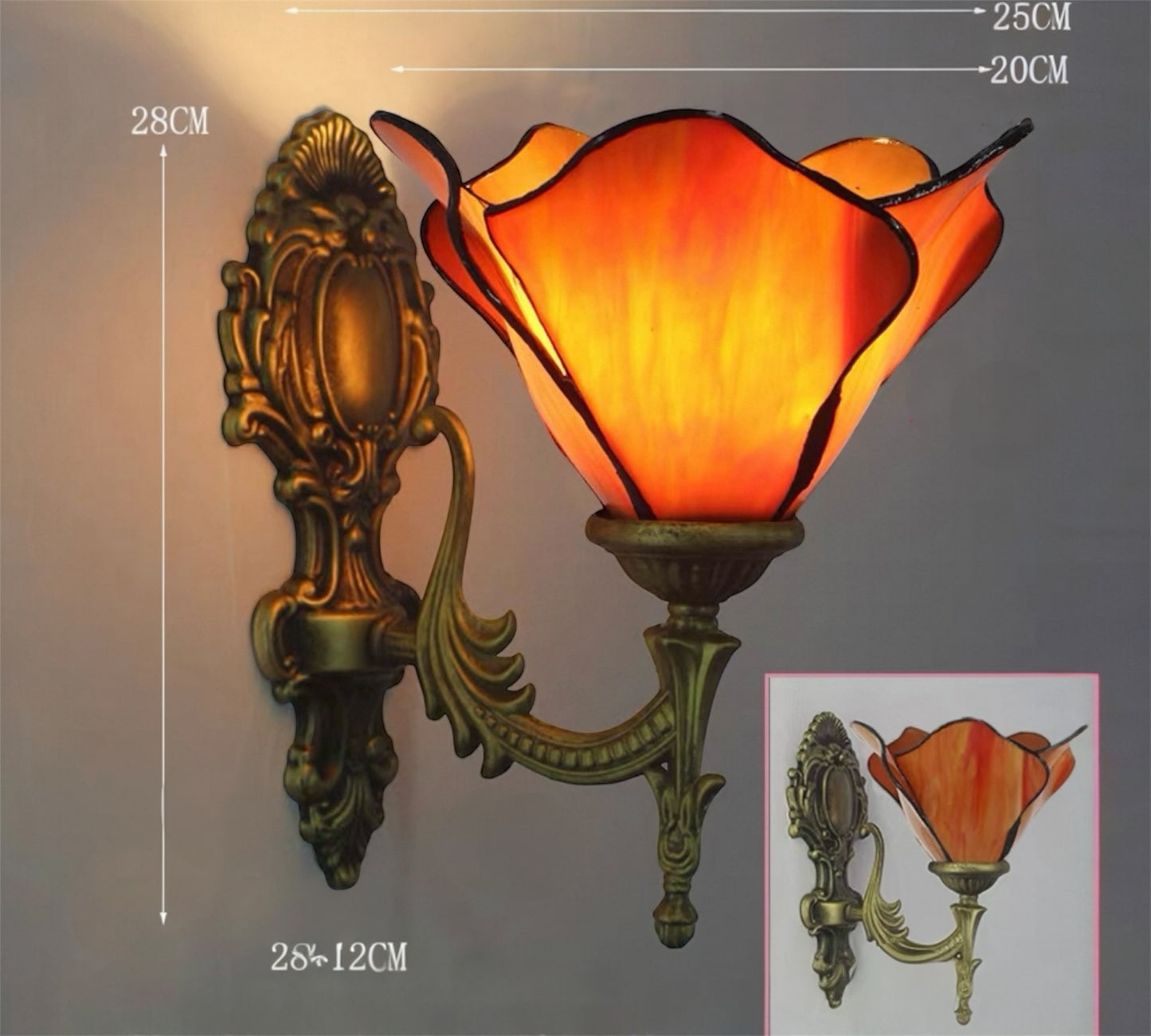 CDH Tiffany Wall Lights with 20cm Shade (12034OW1)