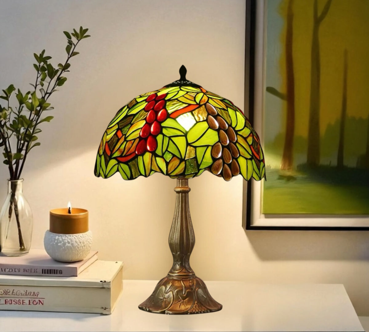 CDH 12" Tiffany Table Lamp (16059ASB)