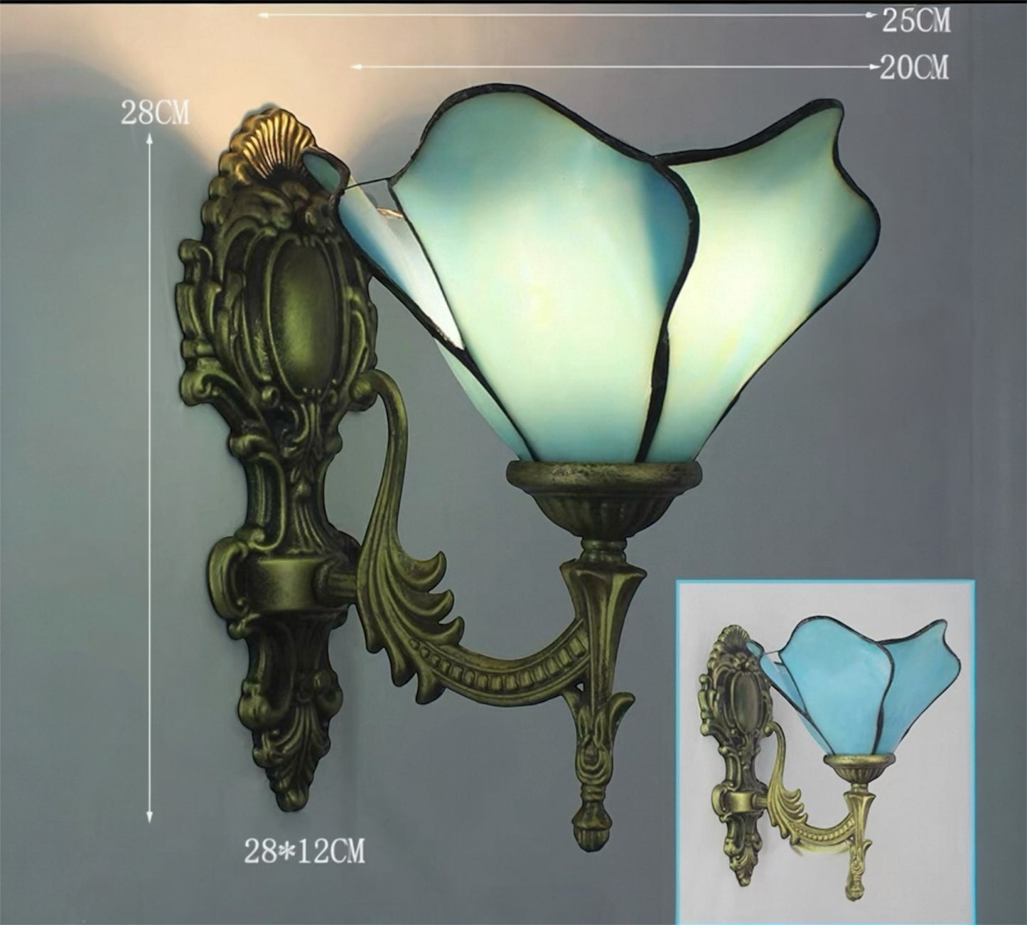 CDH Tiffany Wall Lights with 20cm Shade (12034AW)