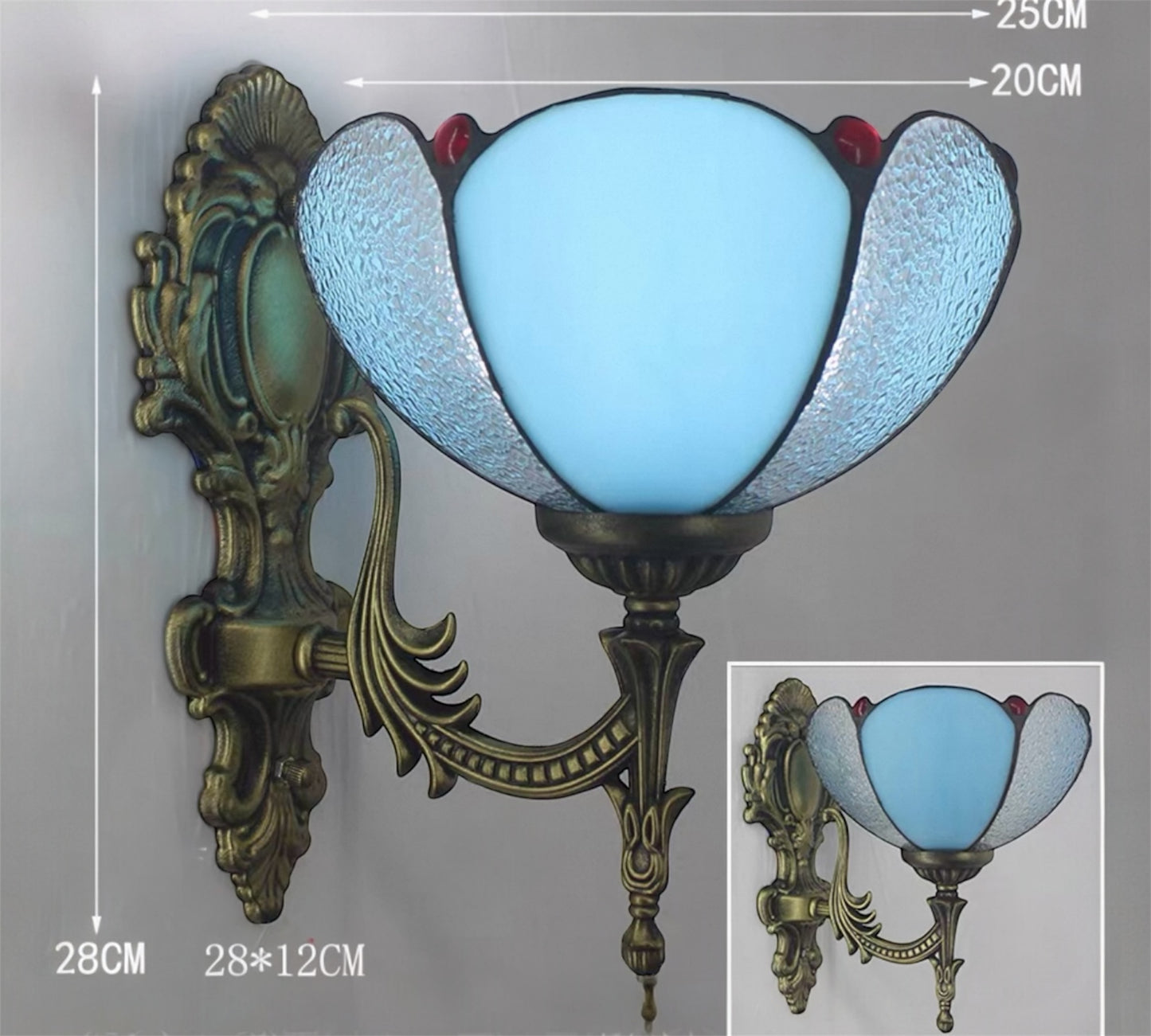 CDH Tiffany Wall Lights with 20cm Shade (26007B)