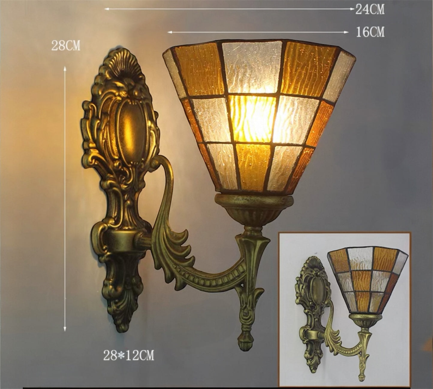 CDH Tiffany Wall Lights with 16cm Shade (26008W)