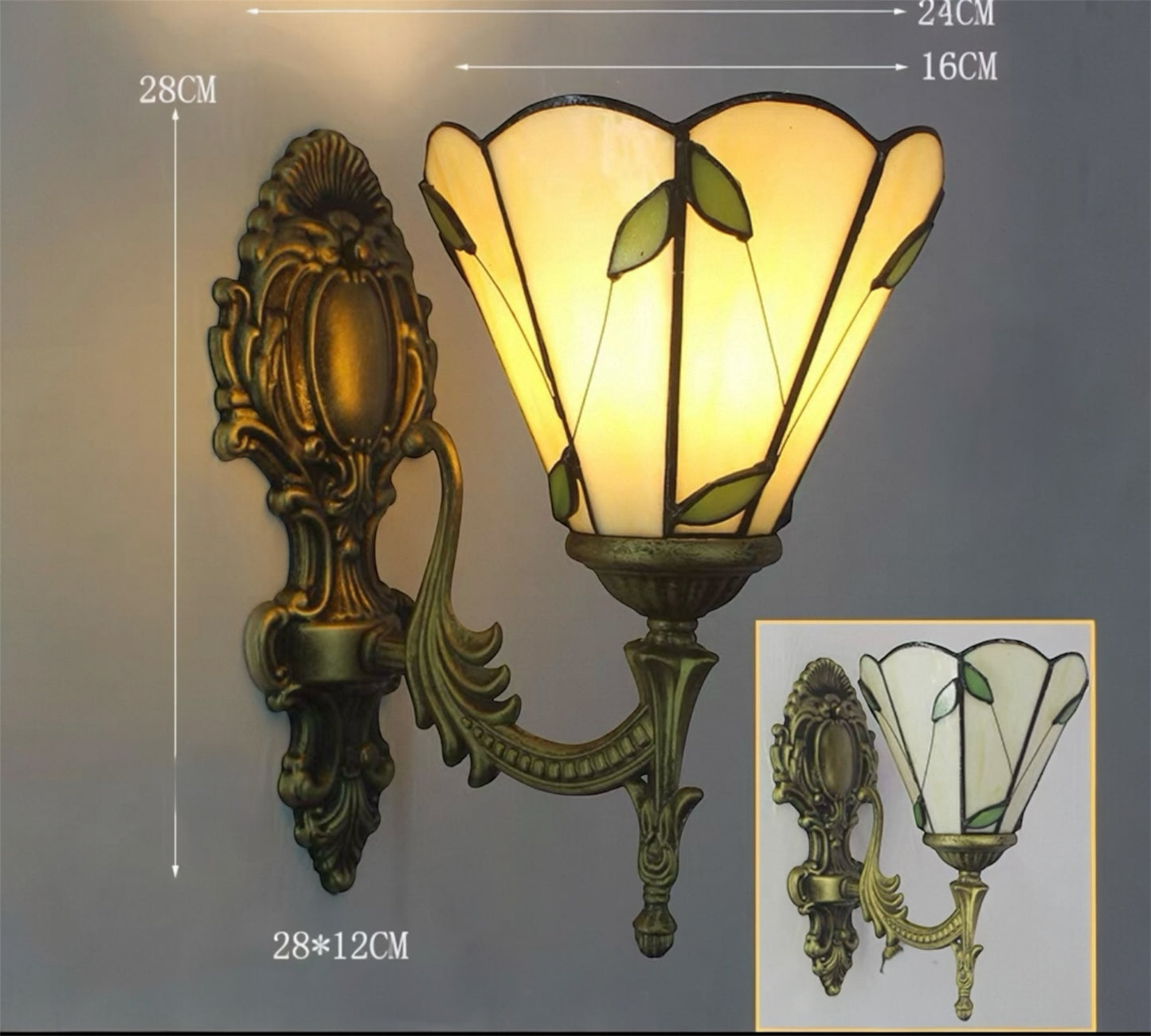 CDH Tiffany Wall Lights with 16cm Shade (26009W)