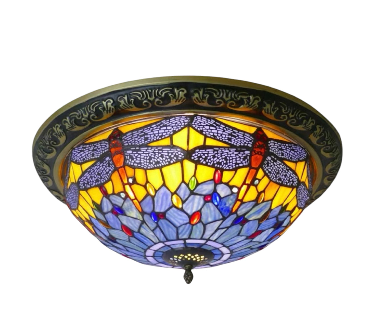 CDH 16" Tiffany Style Flush Mount Ceiling Lights with 40cm Shade (16117CM)