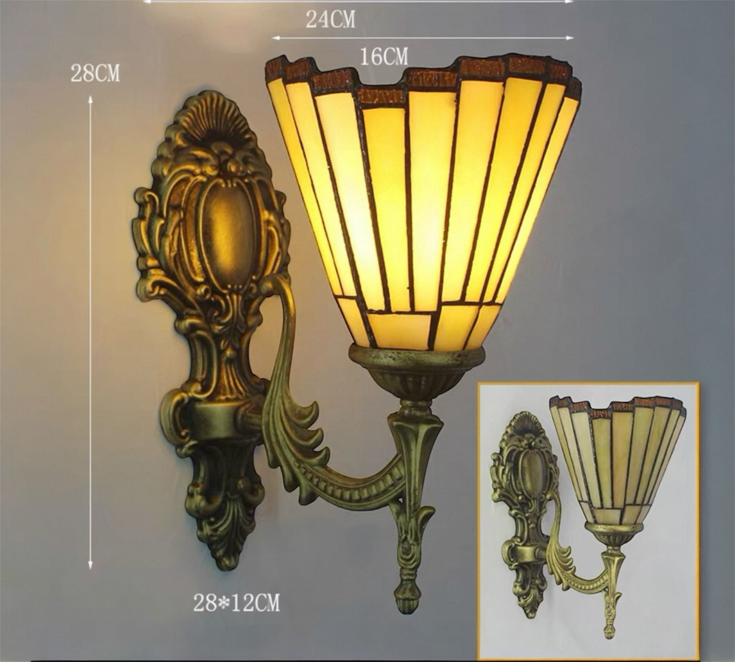 CDH Tiffany Wall Lights with 16cm Shade (26011W)