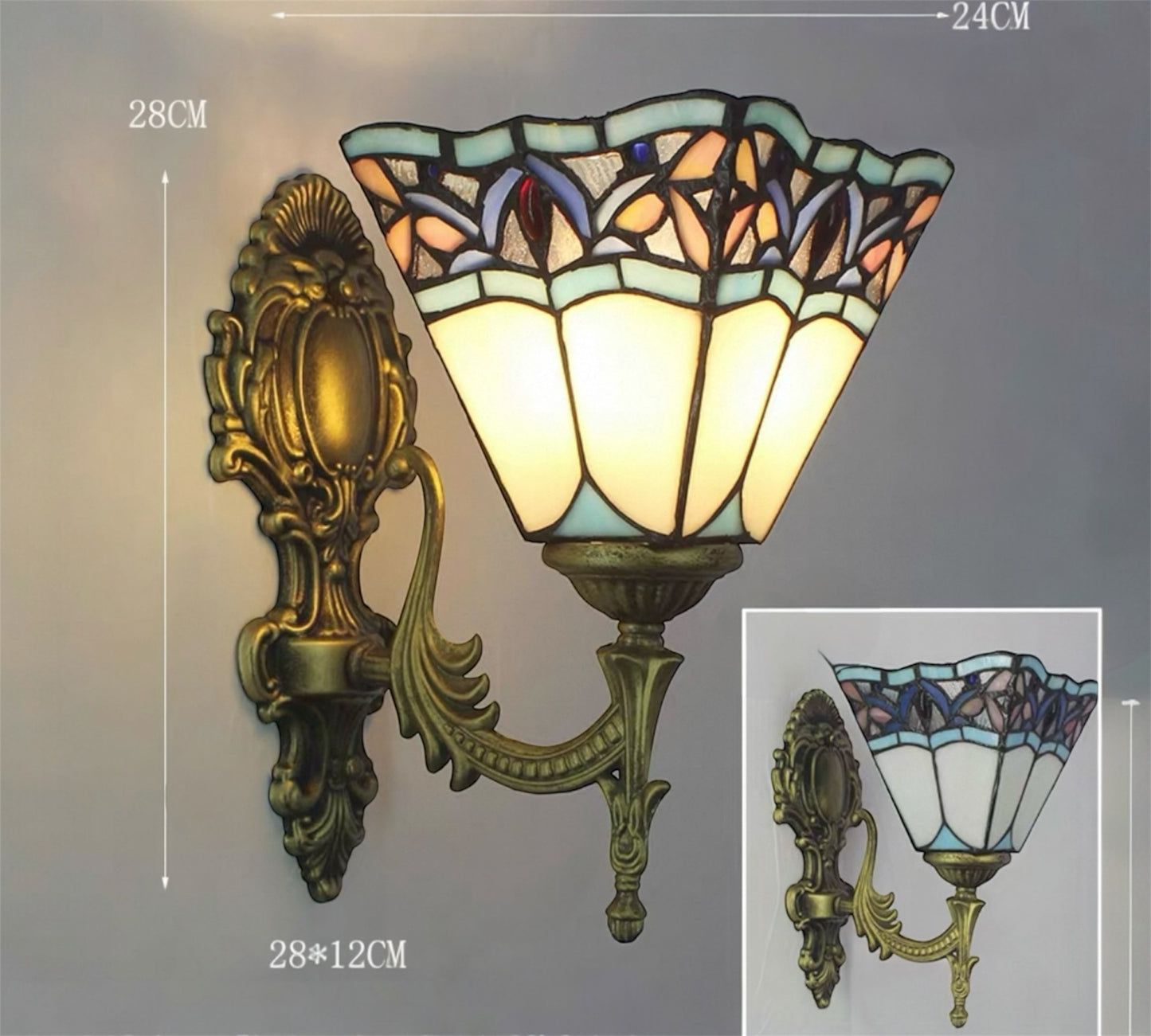 CDH Tiffany Wall Lights with 16cm Shade (26012W)