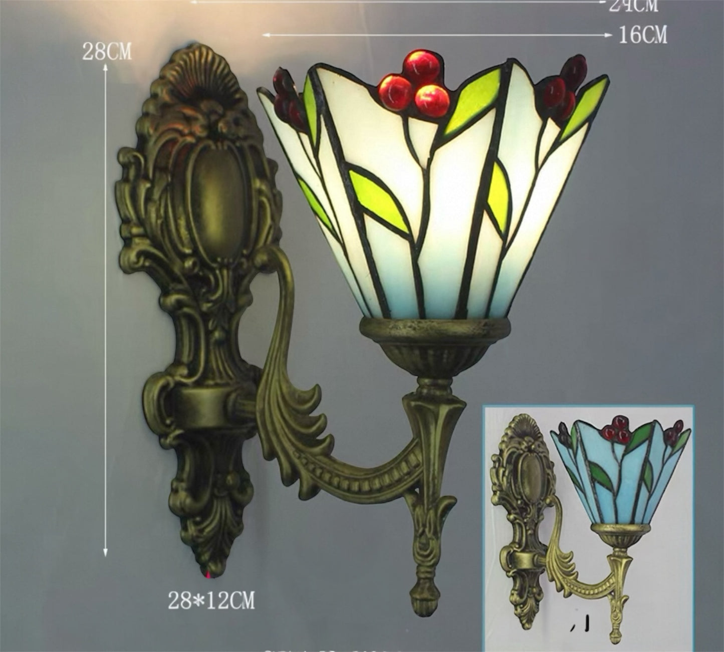 CDH Tiffany Wall Lights with 16cm Shade (26013W)