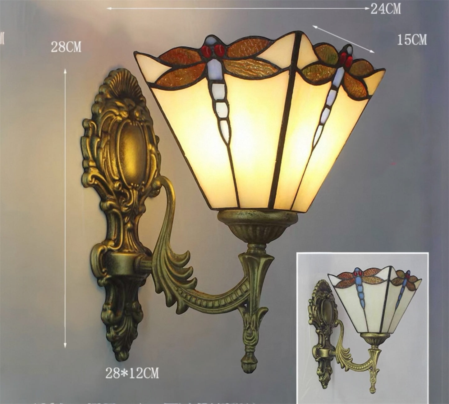 CDH Tiffany Wall Lights with 15cm Shade (26014W)