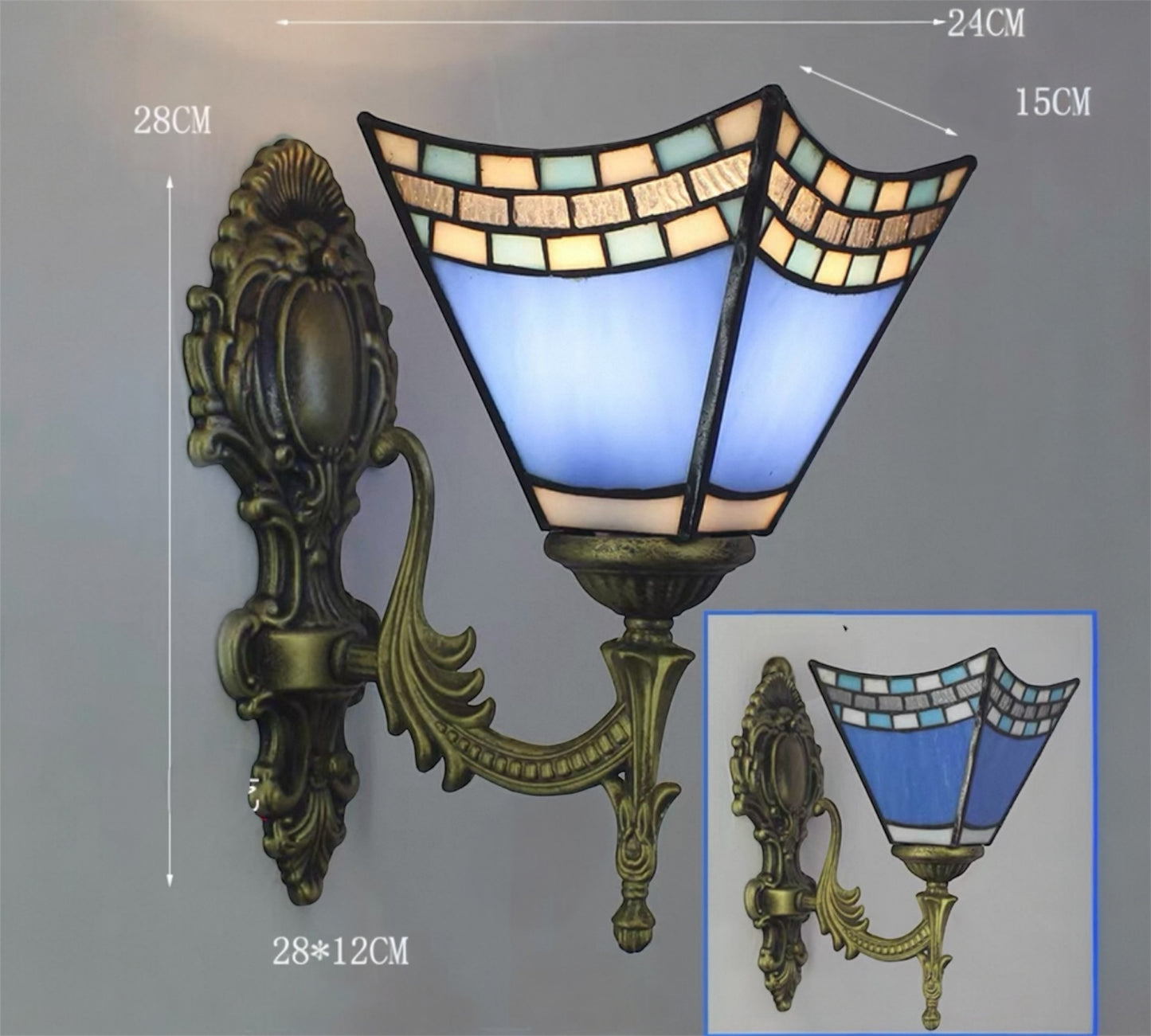 CDH Tiffany Wall Lights with 15cm Shade (26016W2)