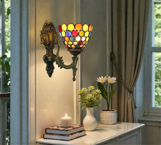 CDH Tiffany Wall Lights with 15cm Shade (26017W)