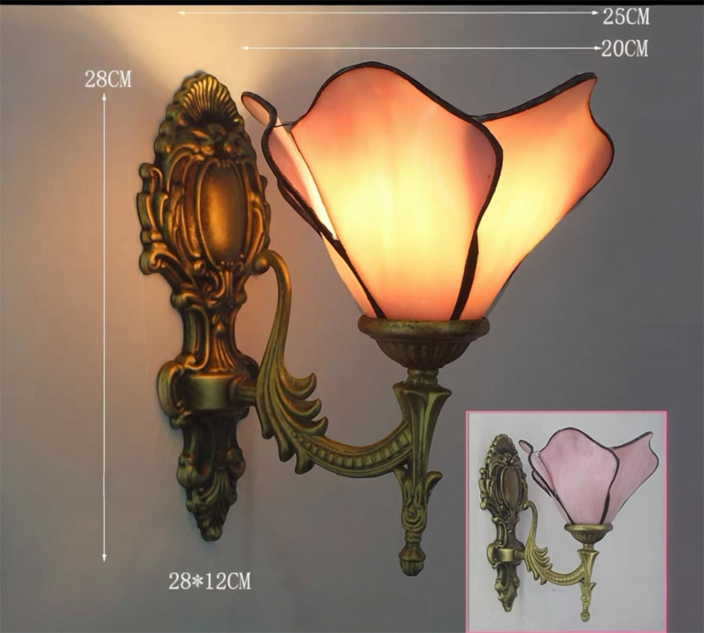 CDH Tiffany Wall Lights with 20cm Shade (12034SW1)