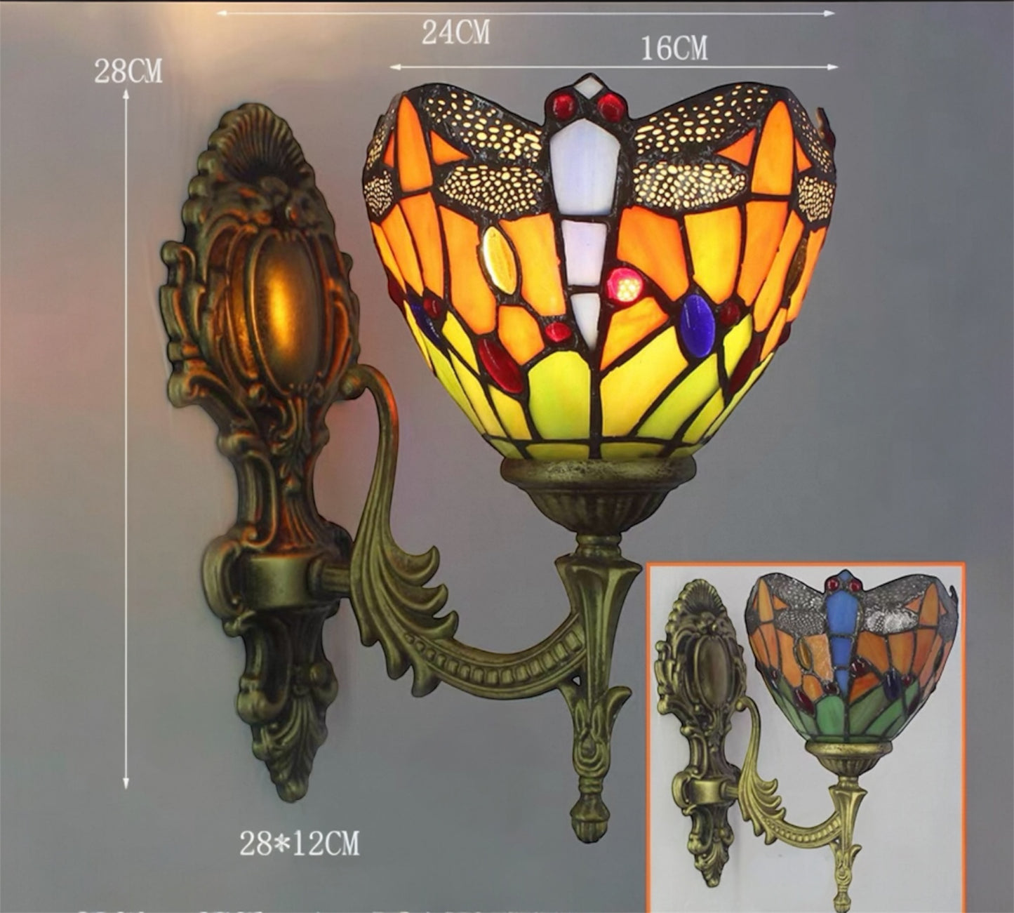 CDH Tiffany Wall Lights with 16cm Shade (12062W1)