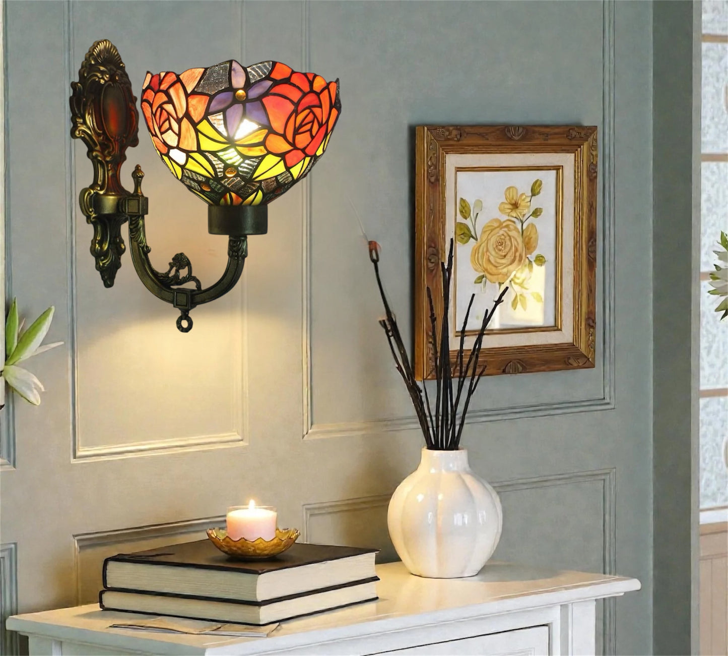 CDH Tiffany Wall Lights with 20cm Shade (15013QW)