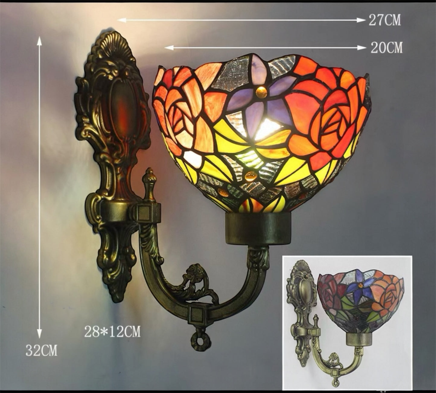 CDH Tiffany Wall Lights with 20cm Shade (15013QW)