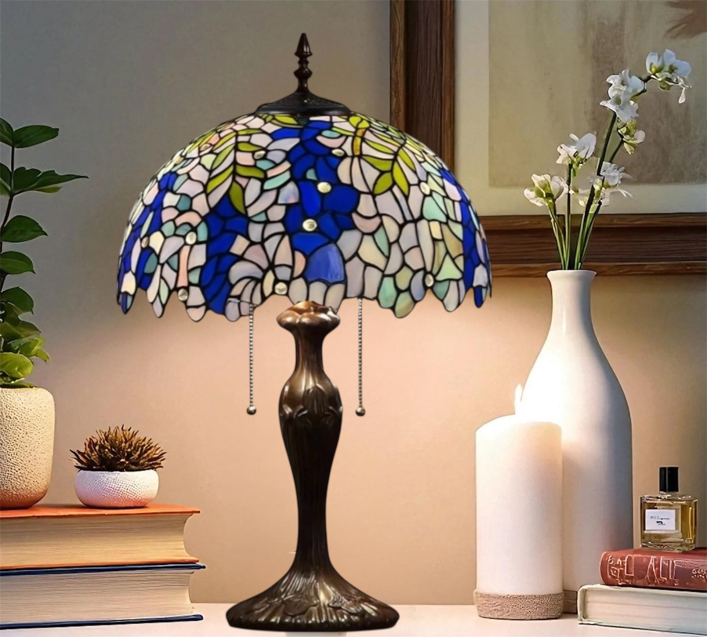 CDH 16" Tiffany Table Lamp 40cm Shade (16039)
