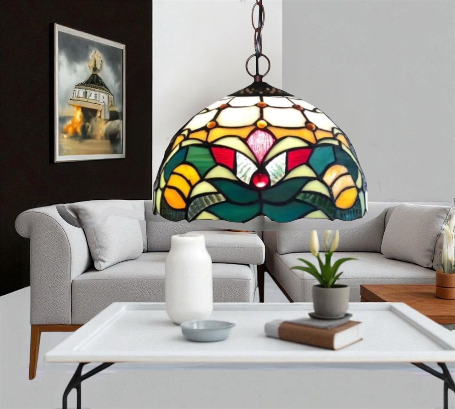 CDH 12" Tiffany Pendant Lamp 30cm shade (12718C)