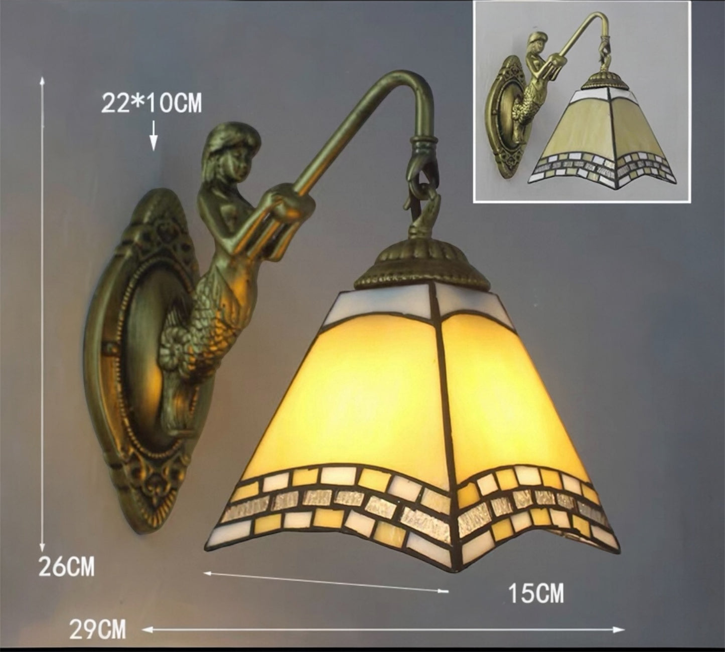 CDH Tiffany Wall Lights with 15cm Shade (26016RW1)