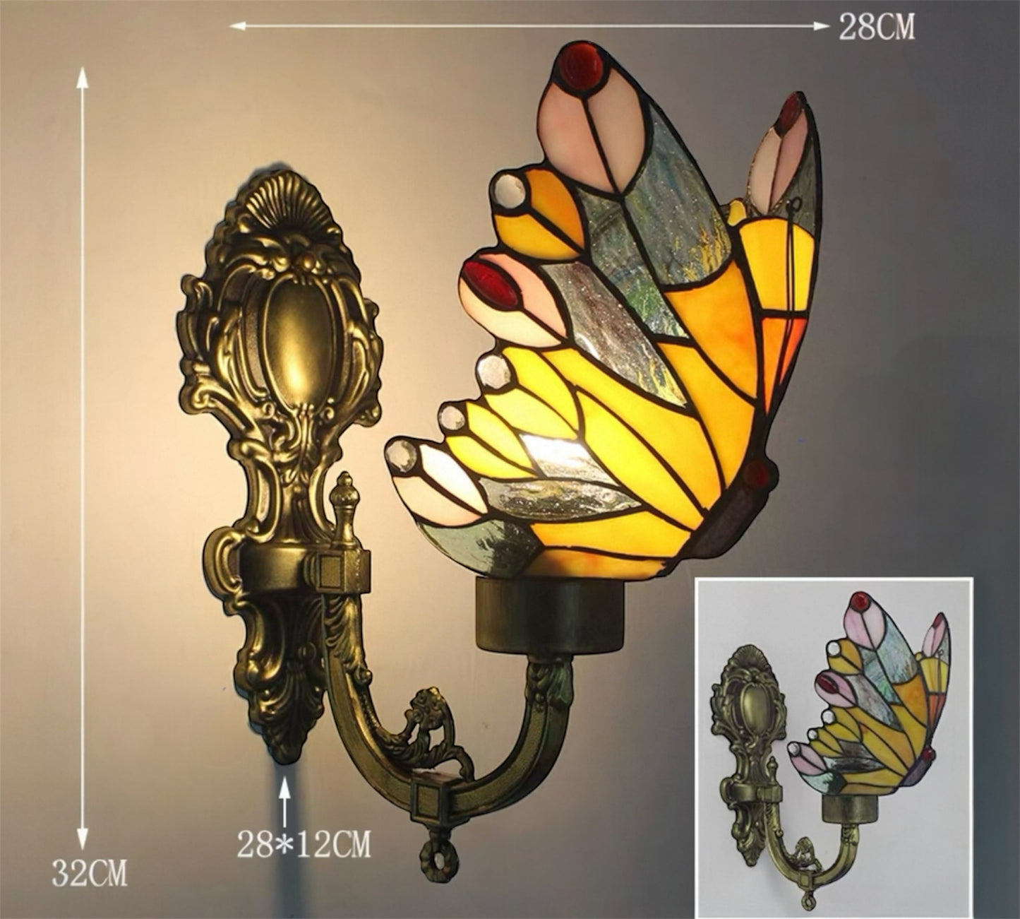 CDH Tiffany Wall Lights with 15cm Shade (26016WO)