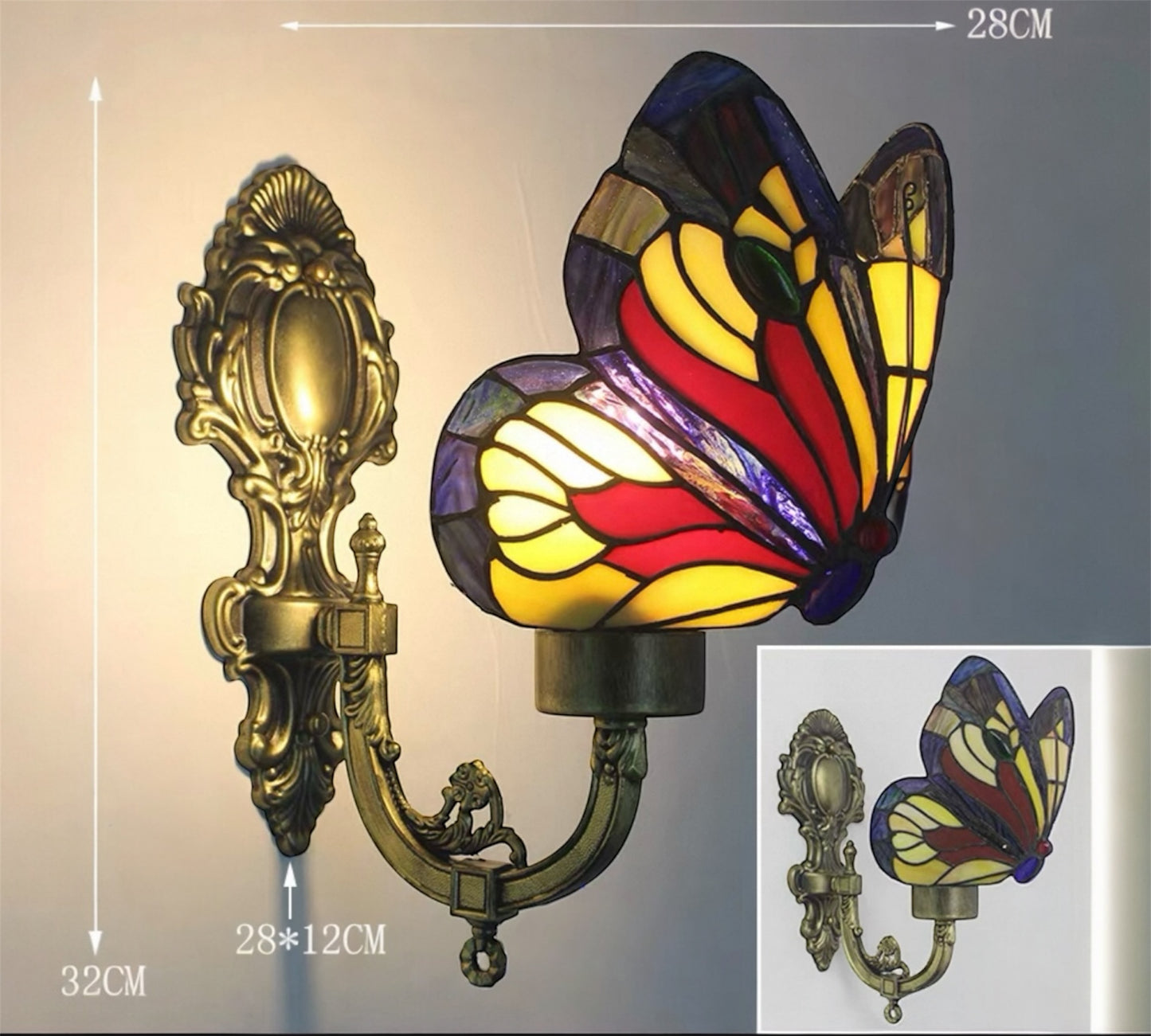 CDH Tiffany Wall Lights with 15cm Shade (26016WR)
