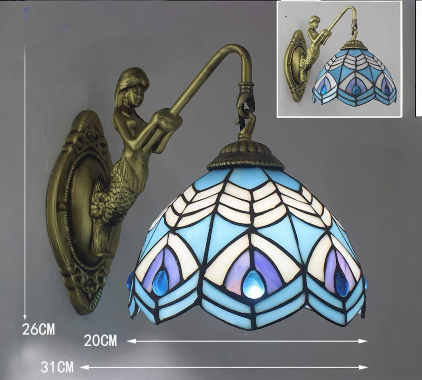 CDH Tiffany Wall Lights with 20cm Shade (15036QW)