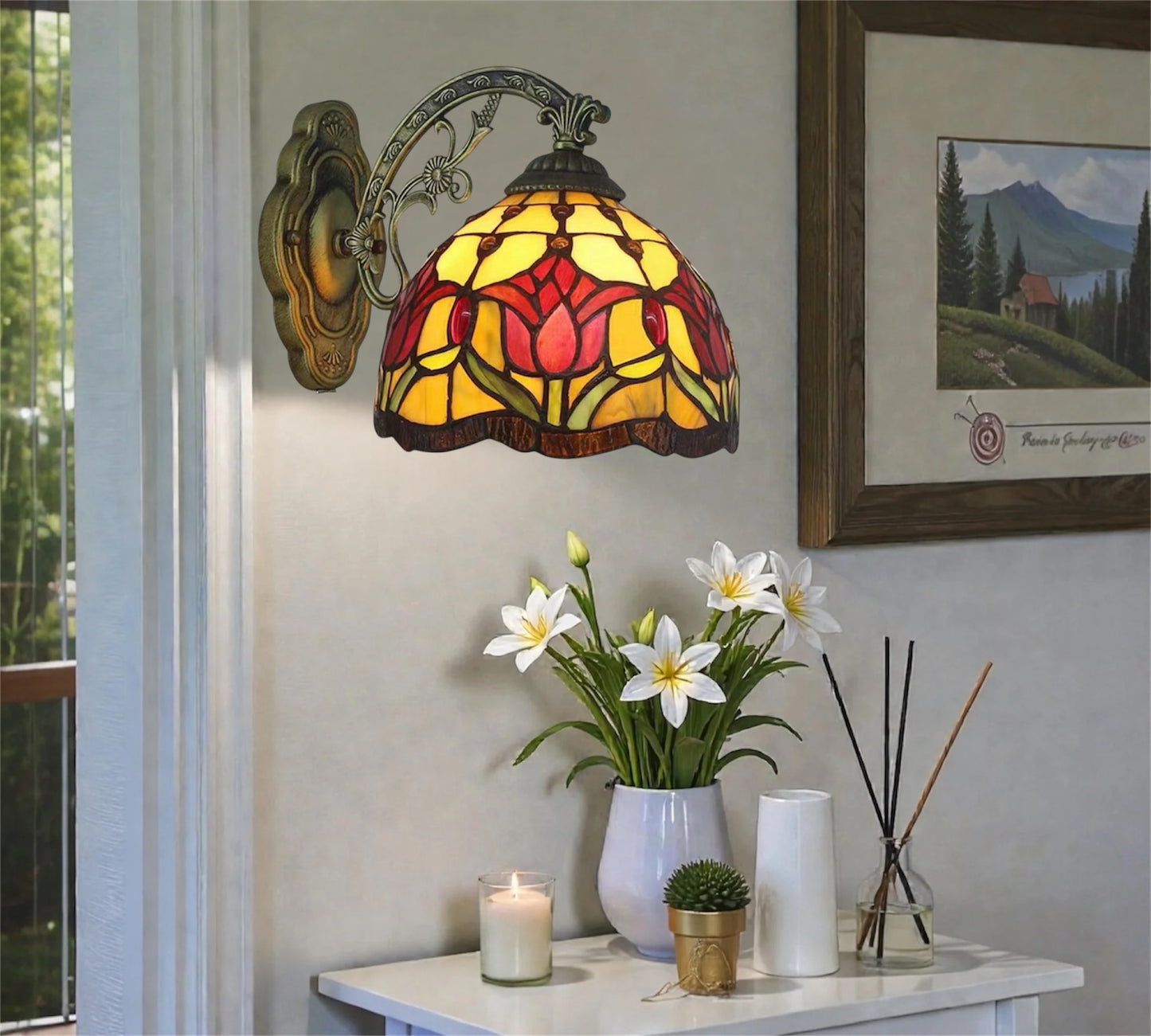 CDH Tiffany Wall Lights with 20cm Shade (12009RW)