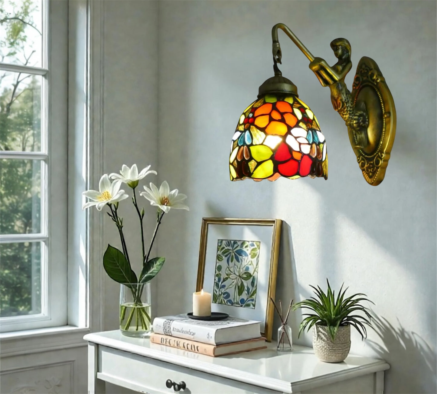 CDH Tiffany Wall Lights with 15cm Shade (15016Q)