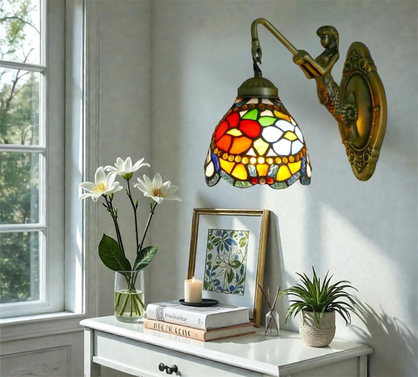 CDH Tiffany Wall Lights with 15cm Shade (15030Q)