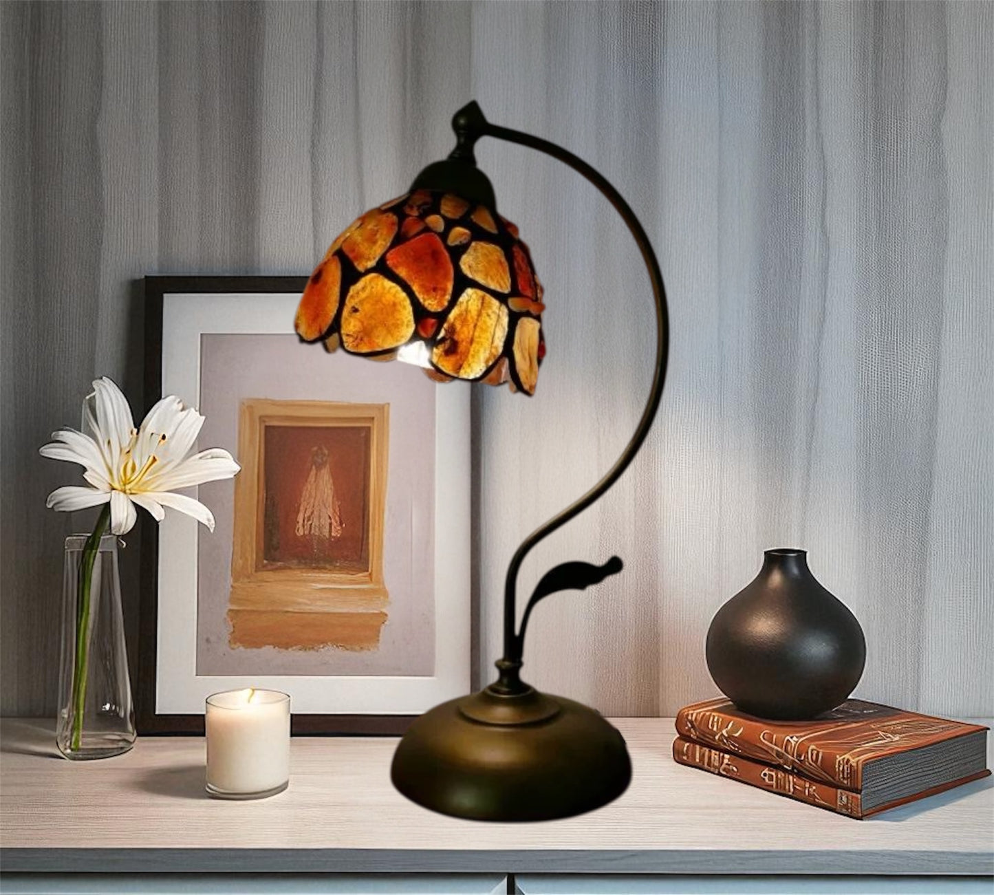 CDH Tiffany Table Lamp with 15cm Shade (26002B)