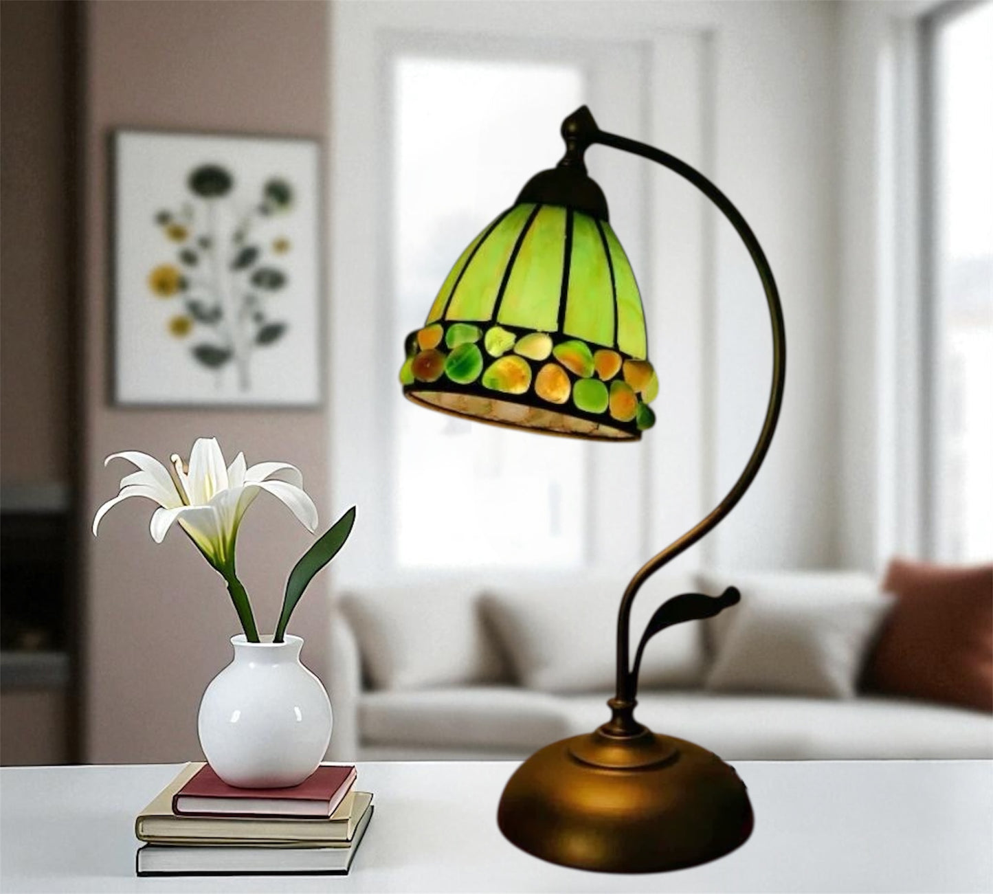 CDH Tiffany Table Lamp with 15cm Shade (26004G)