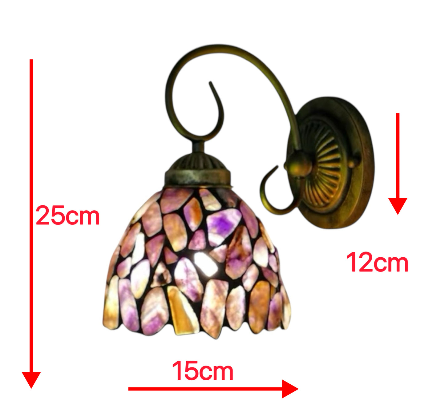 CDH Tiffany Wall Lights with 16cm Shade (26002PW)