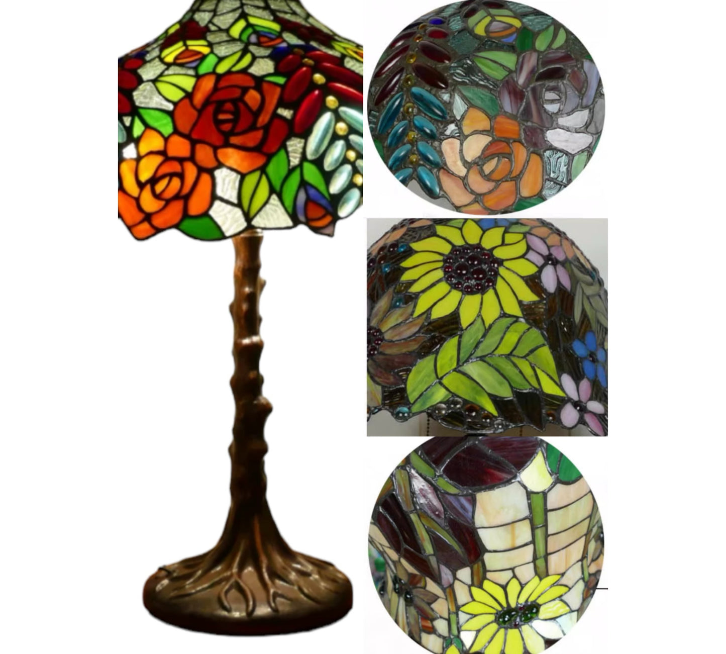 CDH 14" Tiffany Sunflower Table Lamp 33cm Shade (15076)