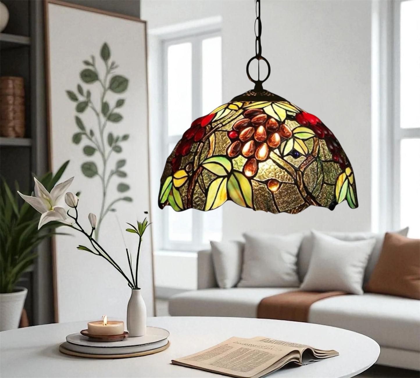 CDH 12" Tiffany Pendant Lamp 30cm shade (16059PC)