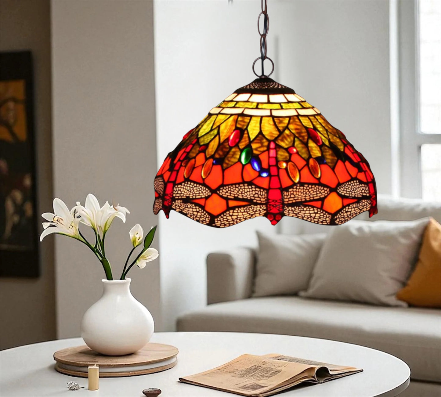 CDH 12" Tiffany Pendant Lamp 30cm shade (12076TC)