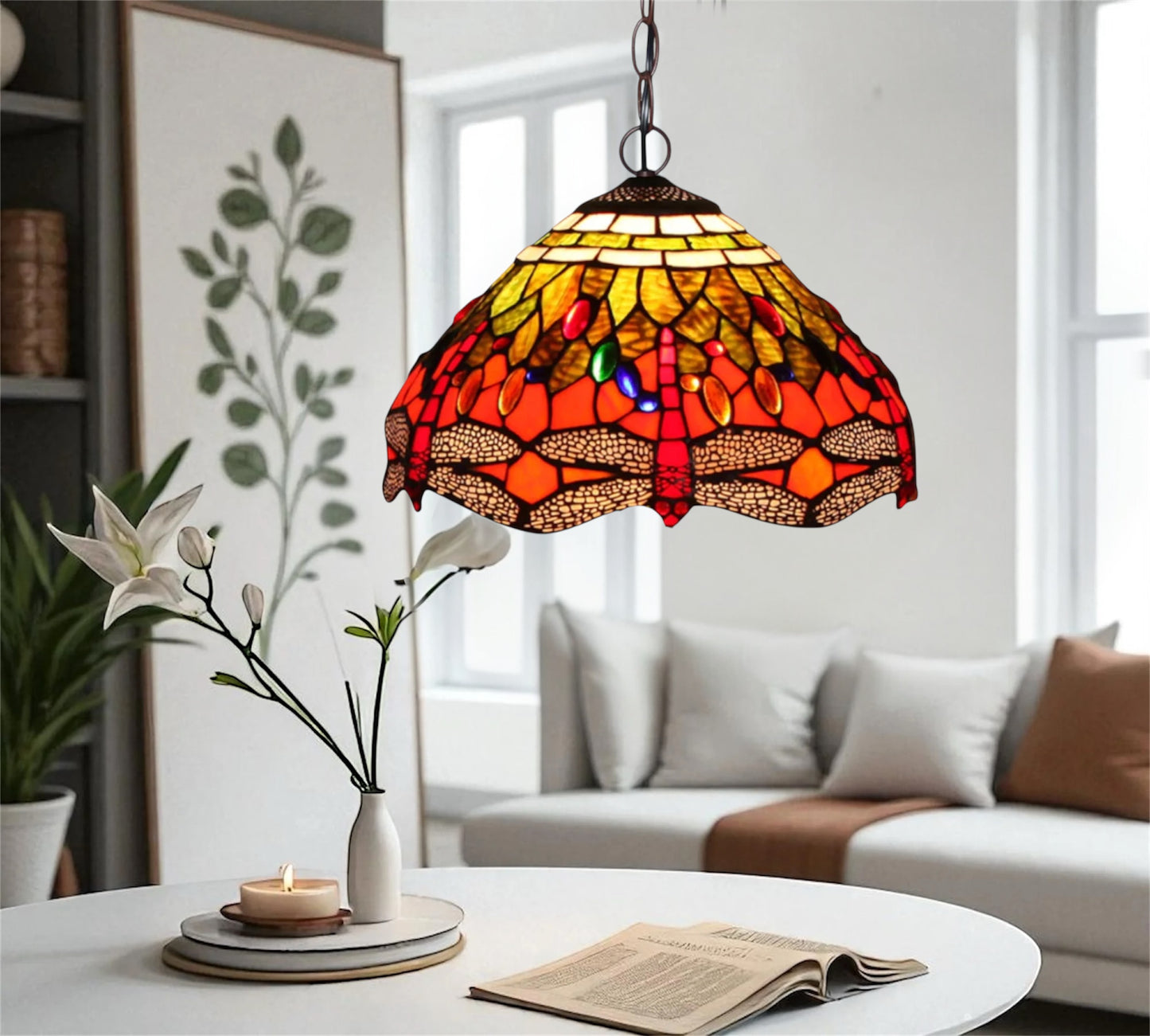 CDH 12" Tiffany Pendant Lamp 30cm shade (12076TC)