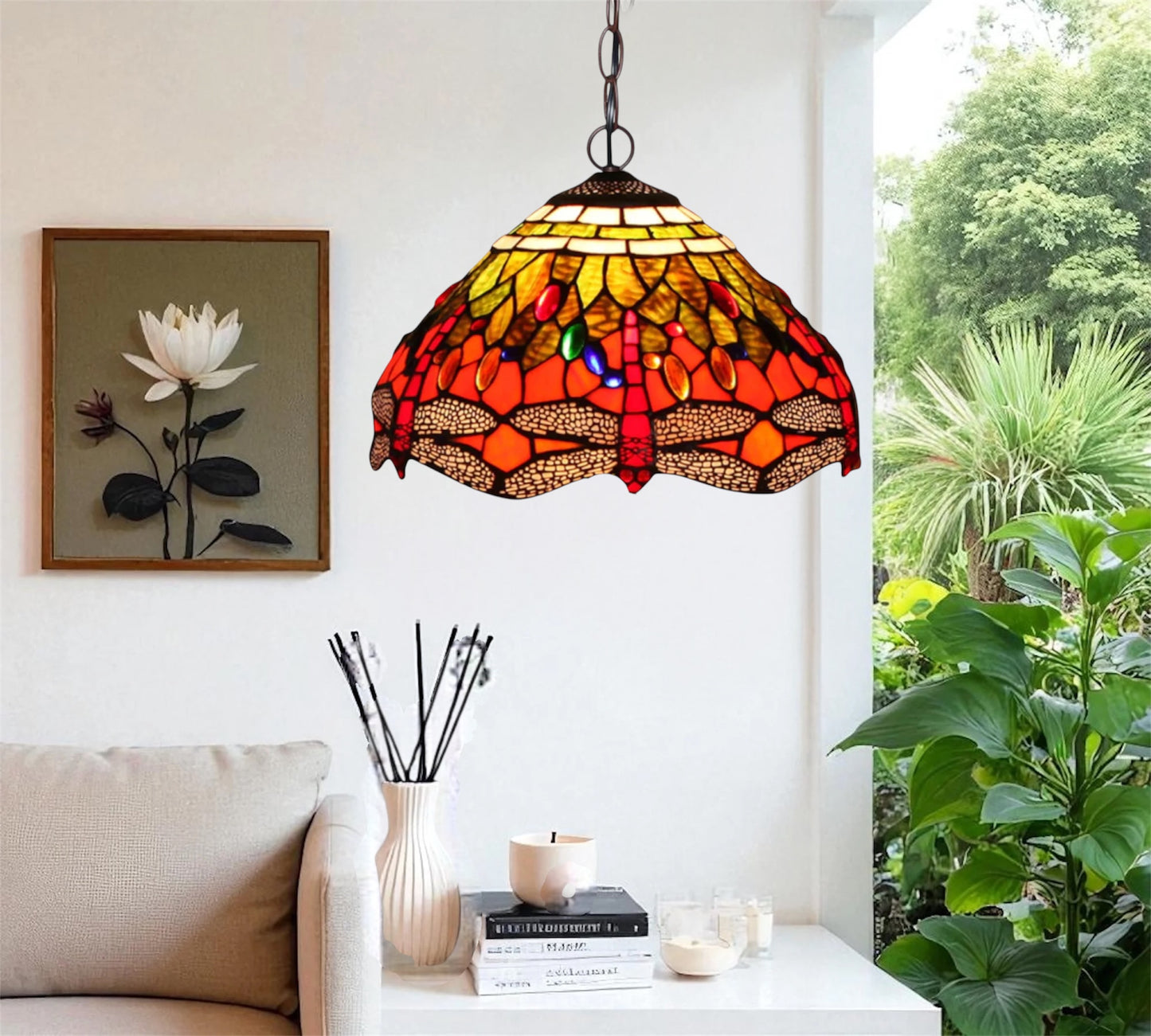 CDH 12" Tiffany Pendant Lamp 30cm shade (12076TC)
