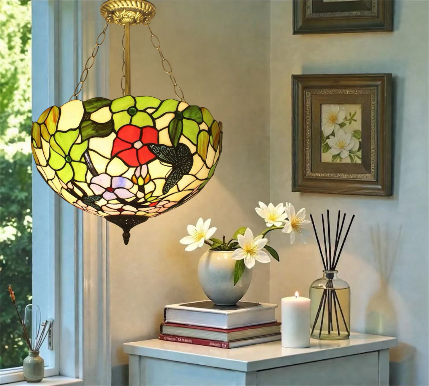 CDH 16" Tiffany Upright Lamp 40cm shade (16410R)