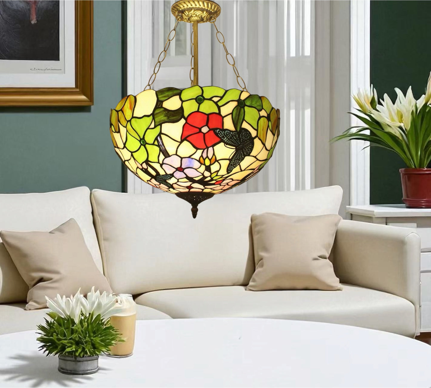 CDH 16" Tiffany Upright Lamp 40cm shade (16410R)