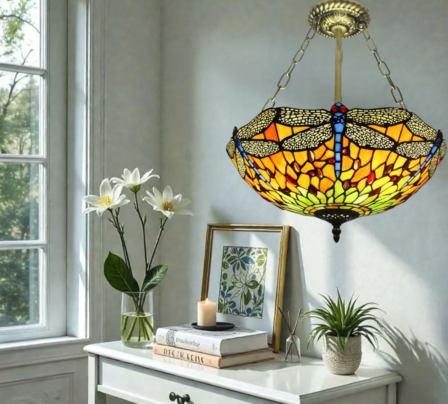 CDH 16" Tiffany Upright Lamp 40cm shade (16034CR)