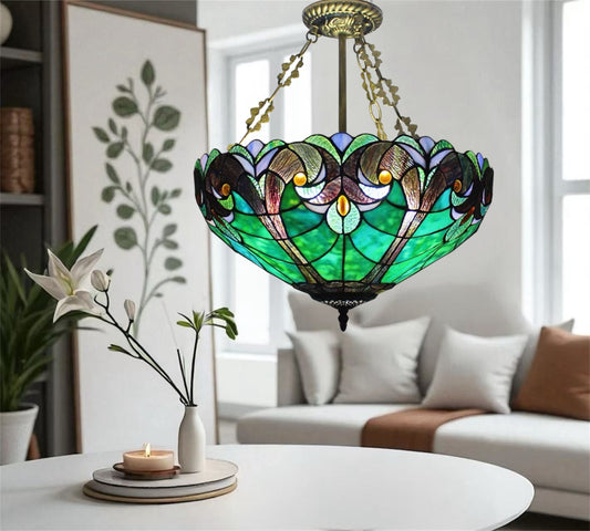 CDH 18" XLARGE Tiffany Upright Lamp 46cm shade (19022CR)