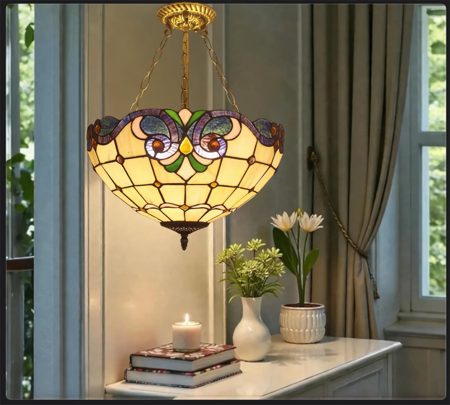 CDH 16" Tiffany Upright Lamp 40cm shade (16405XR)