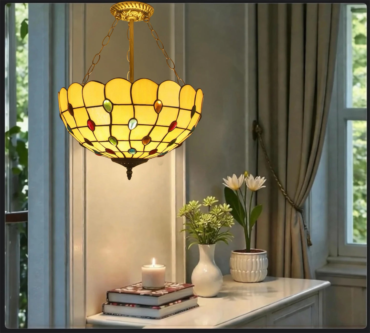 CDH 16" Tiffany Upright Lamp 40cm shade (12103XR)