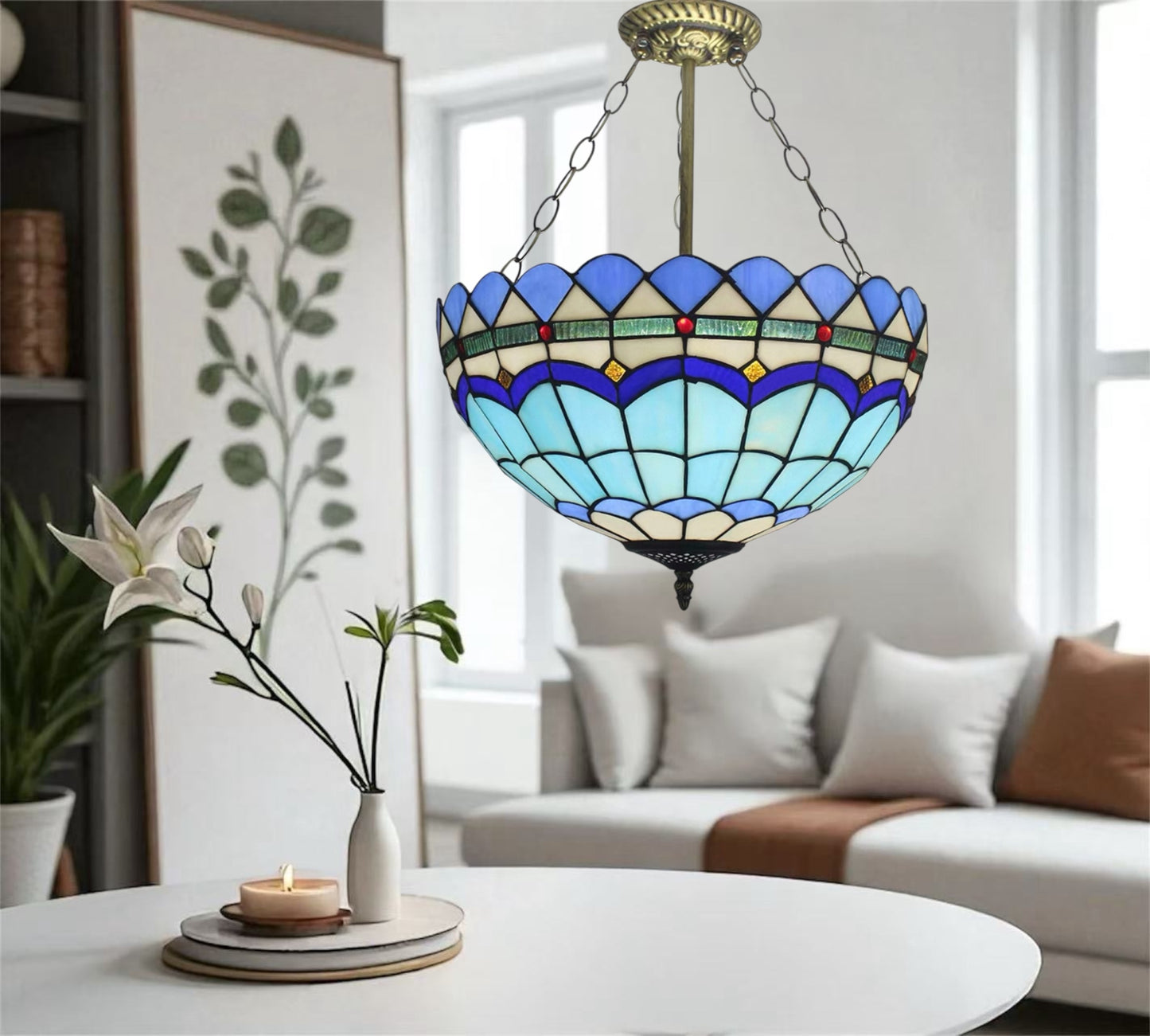 CDH 16" Tiffany Upright Lamp 40cm shade (16010CR)