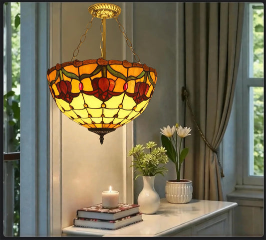 CDH 16" Tiffany Upright Lamp 40cm shade (15032CR)