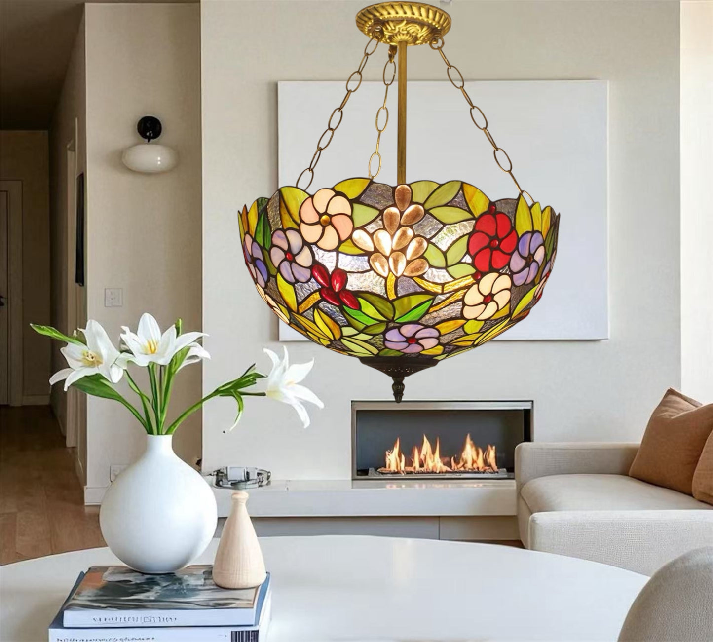 CDH 16" Tiffany Upright Lamp 40cm shade (16022CR)