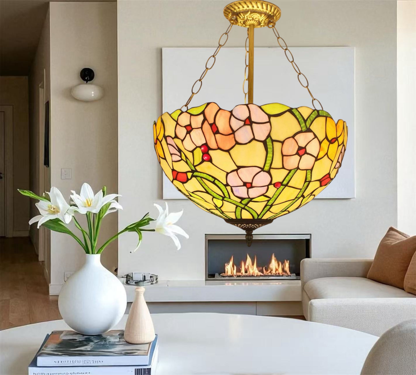 CDH 16" Tiffany Upright Lamp 40cm shade (12098LCR)