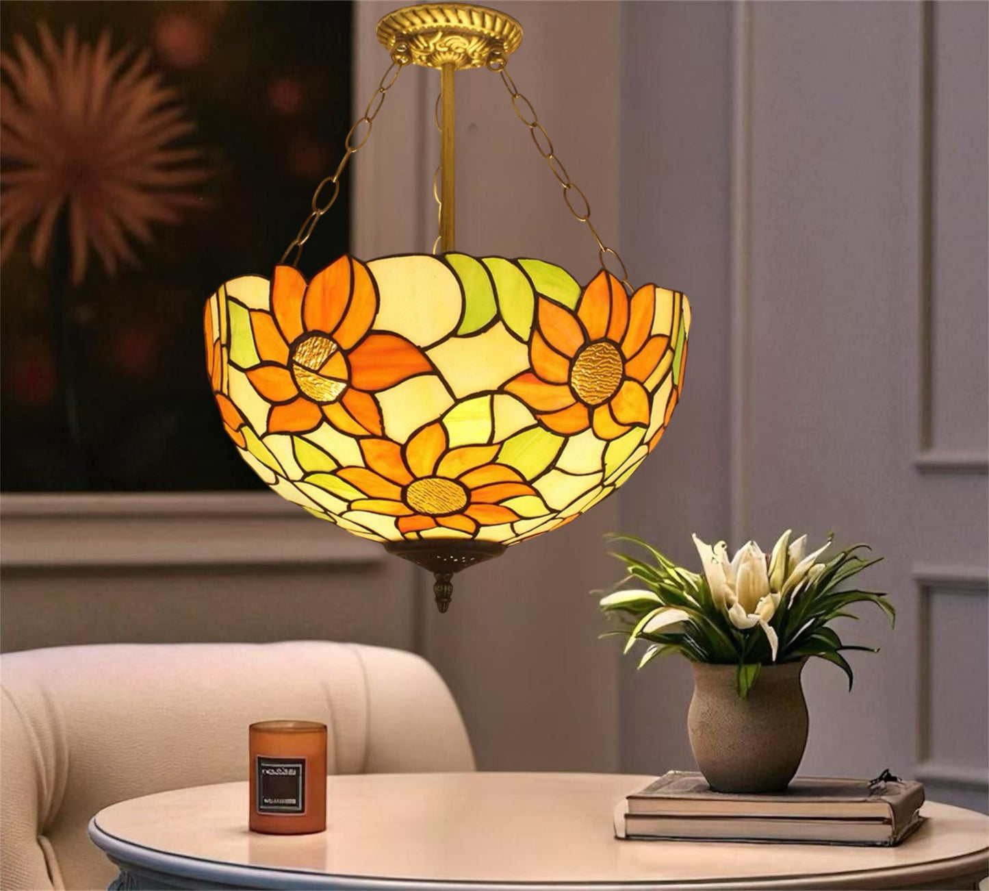 CDH 18" XLARGE Tiffany Upright Lamp 46cm shade (19068CR)