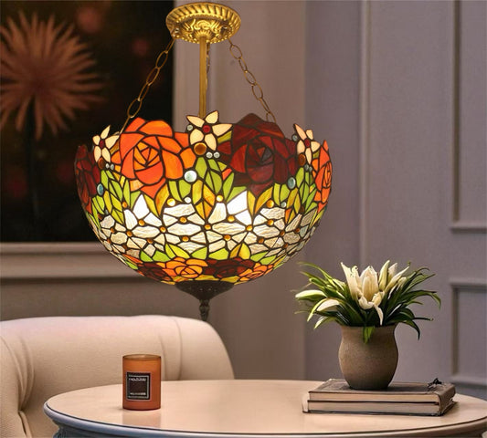 CDH 16" Tiffany Upright Lamp 40cm shade (11005XCR)