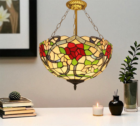 CDH 16" Tiffany Upright Lamp 40cm shade (11007XCR)
